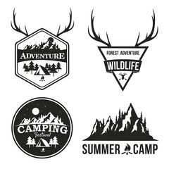 Mountain Explorer Adventure Logo Badge Icon Vector Template Design Set Collection