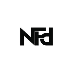 Obraz premium nfd initial letter monogram logo design