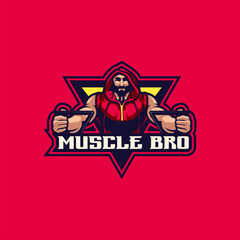 Fototapeta na wymiar Muscle Logo design With Vector