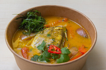 Fish sweat, Peruvian flavor dish.
