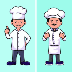 Chef character logo design template