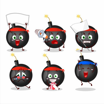 Mascot design style of bomb explosive firecracker character as an attractive supporter