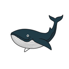Whale icon stock illustration on white background.