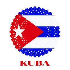 Obraz na płótnie Canvas kuba flag with elegant medal ornament concept