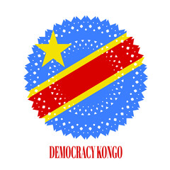 Obraz na płótnie Canvas Democracy kongo flag with elegant medal ornament concept