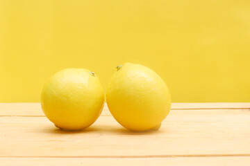 lemon on the wooden table
