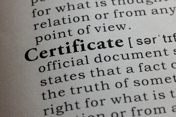 Obraz premium definition of Certificate