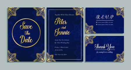 Naklejka premium Wedding invitation card design template