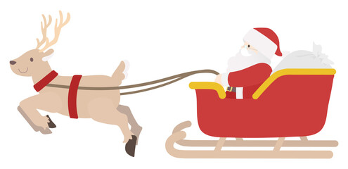 そりに乗ったサンタクロース