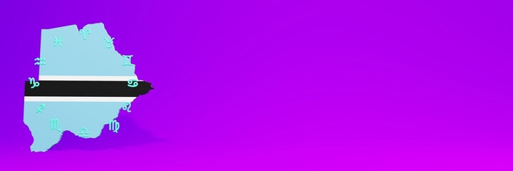 Use of Zodiac in Botswana for the needs of social media tv and website background cover blank space can be used to display data or infographics in 3d rendering Premium Photo