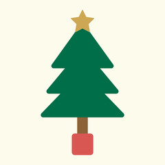 シンプルでかわいいクリスマスツリーのイラスト