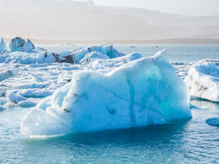 Icebergs in Jökulsárlón Ice Lagoon in Iceland