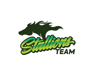 Abstract horse logo, silhouette, simple, line art