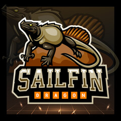 Sailfin dragon mascot. esport logo design