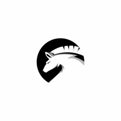 black horse logo illustration vector