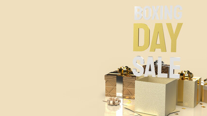 Boxing Day word and gift boxes  for shopping concept 3d rendering