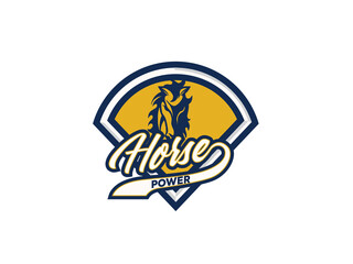 Abstract horse logo, silhouette, simple, line art