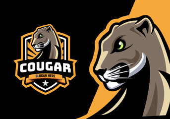 Cougar head mascot logo