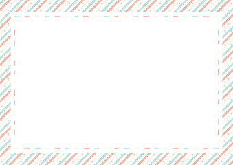 ステッチフレーム　ドットストライプ背景