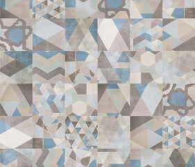 Abstract Retro Style Ceramic Tiles Design. Vintage Grey Texture, design for Home Interior-Exterior...