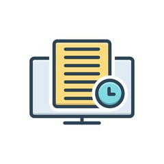 Color illustration icon for promptly