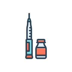 Color illustration icon for insulin
