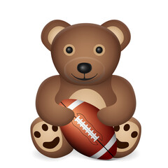 Teddy bear with football ball