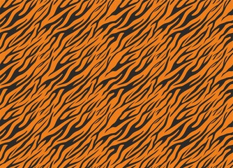 
Vector seamless pattern of tiger skins. Wild leather striped ornament
animal