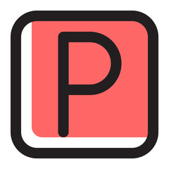 Parking Sign Icon Illustration