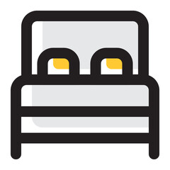 Double Bed Icon Illustration