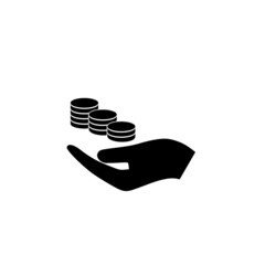 Money in Hand icon isolated on white background
