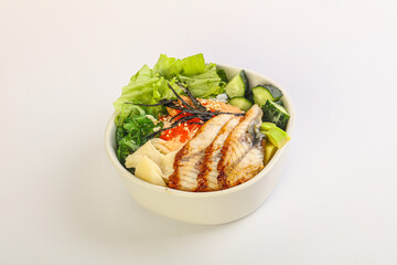 Poke with eel and rice