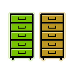 set of lockers vector icon