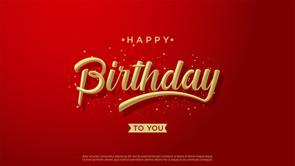 Happy birthday background with 3d gold writing background