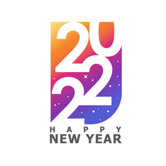 colorful Happy new year design 2022 vector