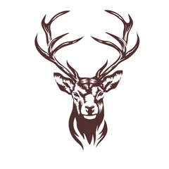 Fotobehang Stylized deer head vector illustration © krustovin