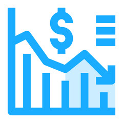 Obraz premium Finance Down Chart icon illustration