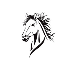 Fototapeta na wymiar Simple sign horse head sport logo vector