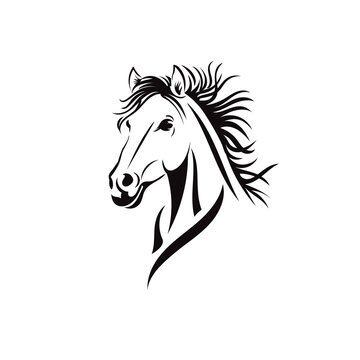Simple sign horse head sport logo vector