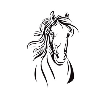 Simple sign horse head sport logo vector