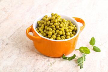 Marinated Green peas in the bowl