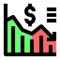 Finance Down Chart icon illustration