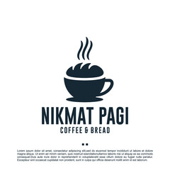coffee and bread , logo design template