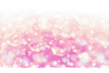 雪と宝石がキラキラ光輝く背景