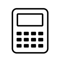 black and white simple calculator vector icon
