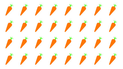 tasty carrot on the white background pattern without any seams