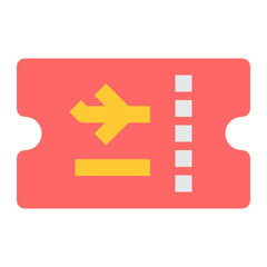 Flight Ticket Icon Illustration