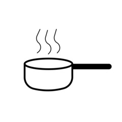 Pan icon. Pot icon. Cooking in pot . Cook icon.