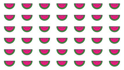 tasty watermelon pattern on white background without any seam-free vector download