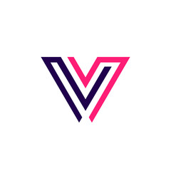 Initial letter V,V monogram minimalist flat logo design vector ,in background color white